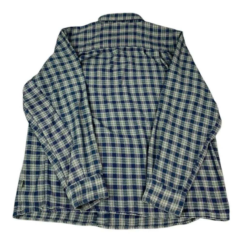 The North Face Flannel Shirt, Long Sleeve, Blue Plaid, Men’s Size Large